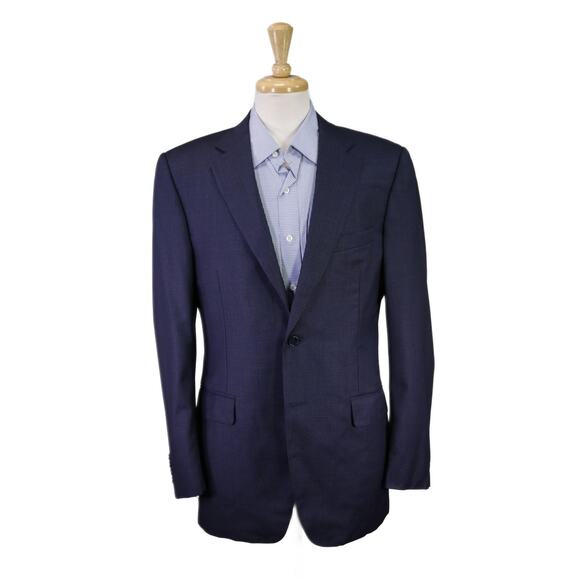 Canali 1934 Blue Knit Woven Wool 2-Btn Sportcoat Blazer 40L - Picture 1 of 10